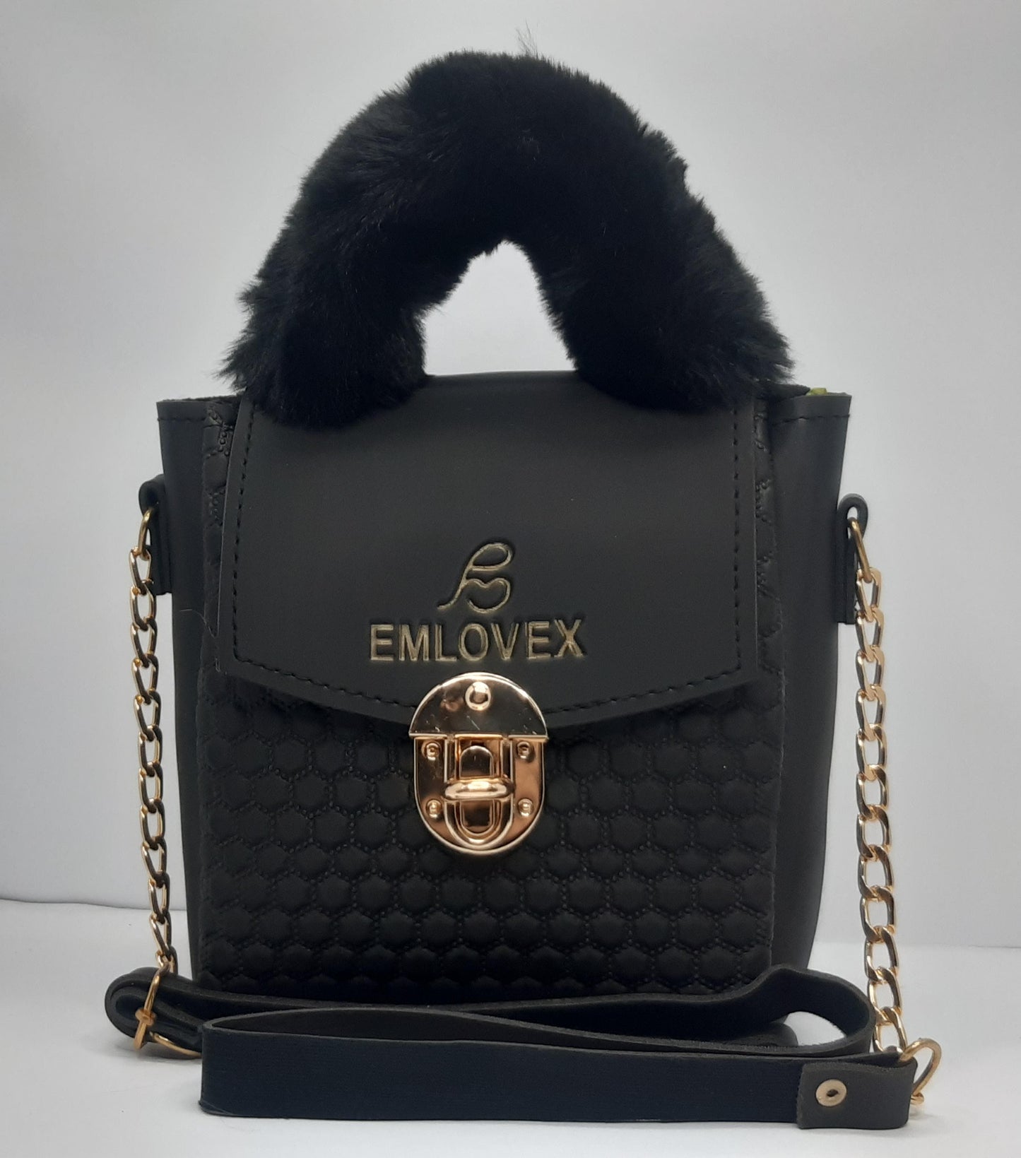 The Classic Black Fur Handle Mini Bag Wolvegaze.store